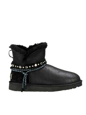 💖 UGG Black Shimmer RENN Swarovski Crystal Strap Ankle Boots Uggs Booties